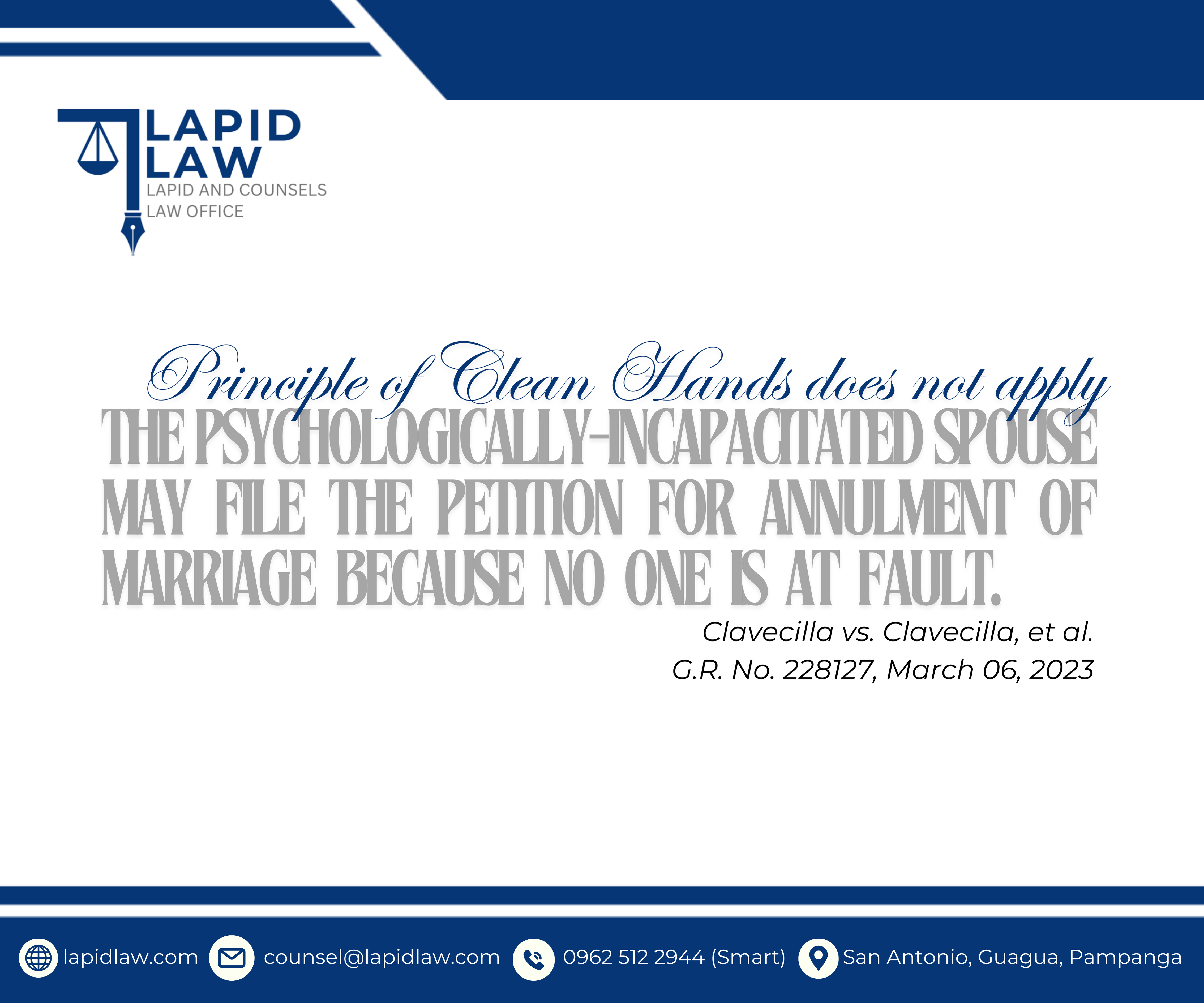 SC: The psychologically-incapacitated spouse may file the Petition for Annulment of Marriage.