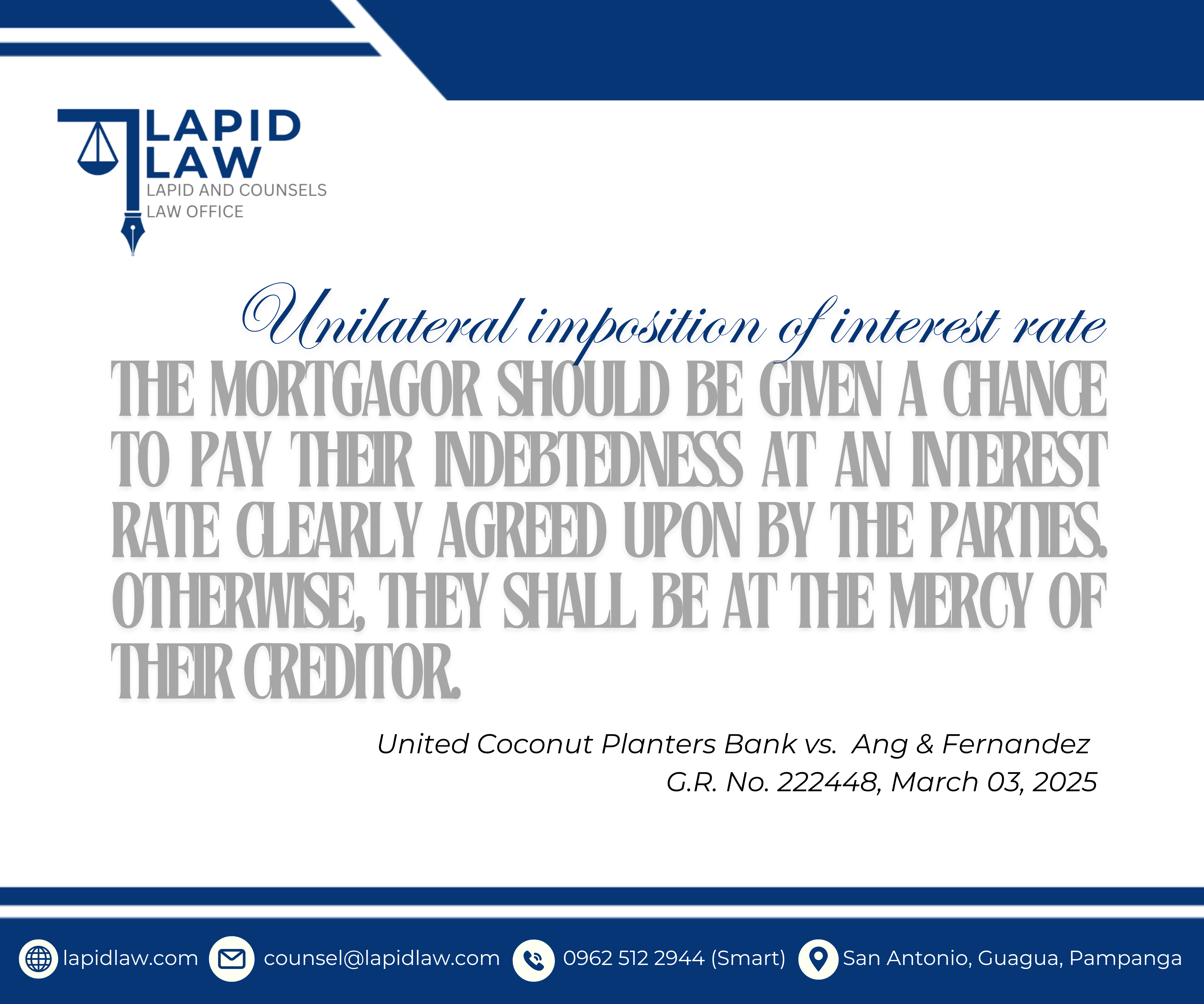 SC: The mortgagor should be given a chance to pay their indebtedness at an interest rate clearly agreed upon by the parties.