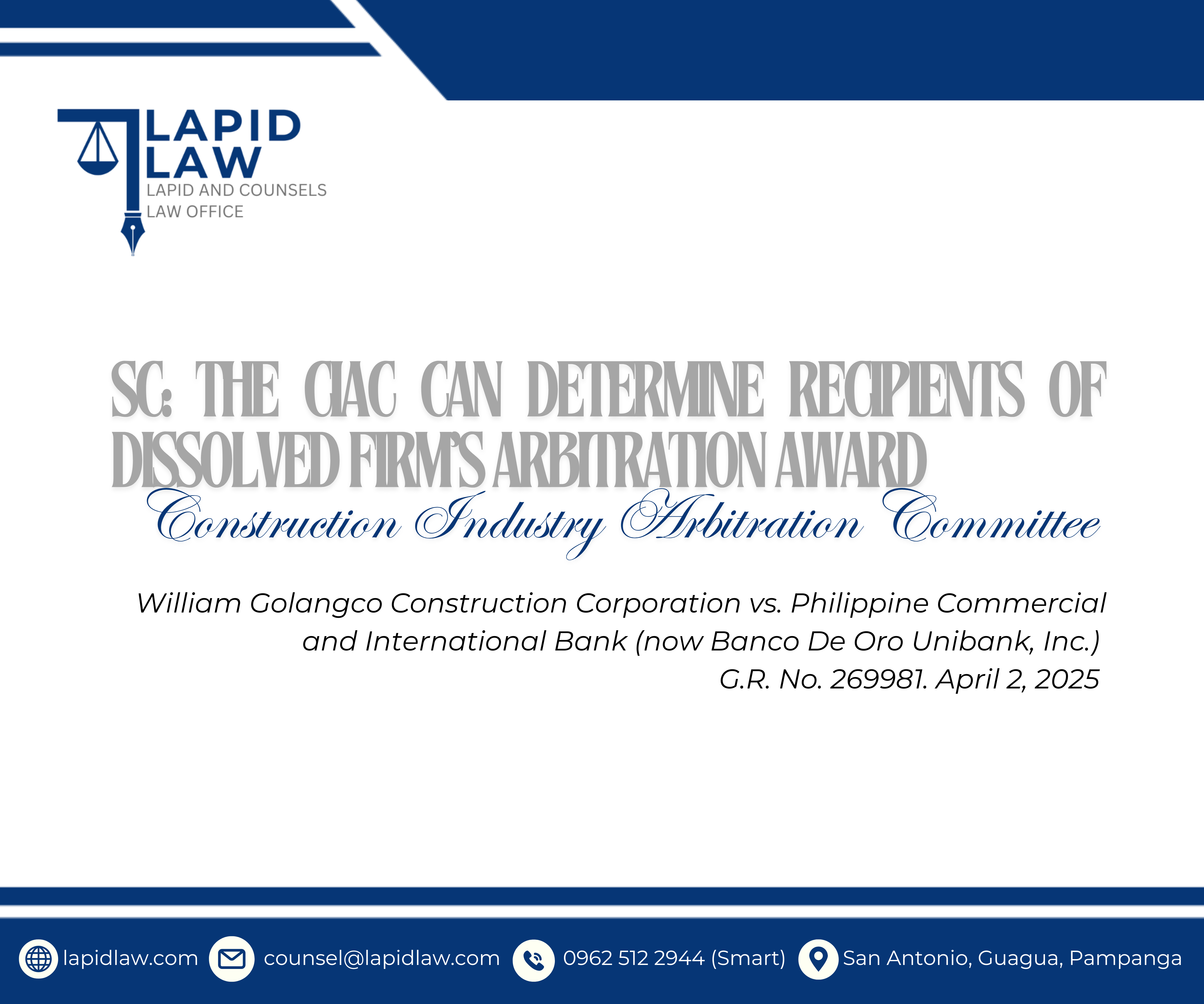 SC: The CIAC Can Determine Recipients of Dissolved Firm’s Arbitration Award​